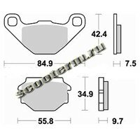 Колодки тормозные дисковые для скутера Suzuki Address 100, Тайвань SEE